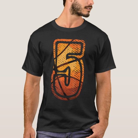 This kids basketball with number 5 T-Shirt (Vorderseite)