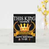 This King Was Born In January Funny Jan Birthday D Karte (Gelbe Blume)