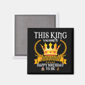 This King Was Born In January Funny Jan Birthday D Magnet (Vorderseite/Rückseite)