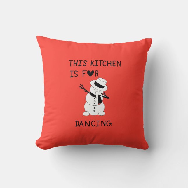 This Kitchen is for dancing snowman Kissen (Vorderseite)