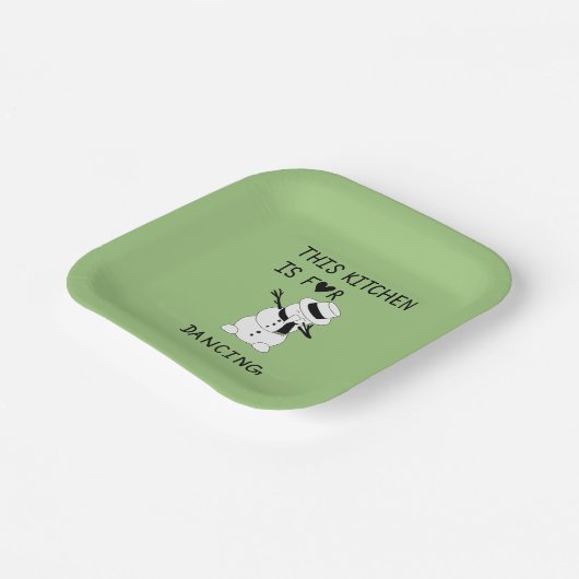 This Kitchen is for dancing snowman Pappteller (Gewinkelt)