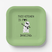 This Kitchen is for dancing snowman Pappteller (Vorderseite)