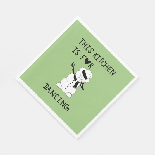 This Kitchen is for dancing snowman Serviette (Ecke)