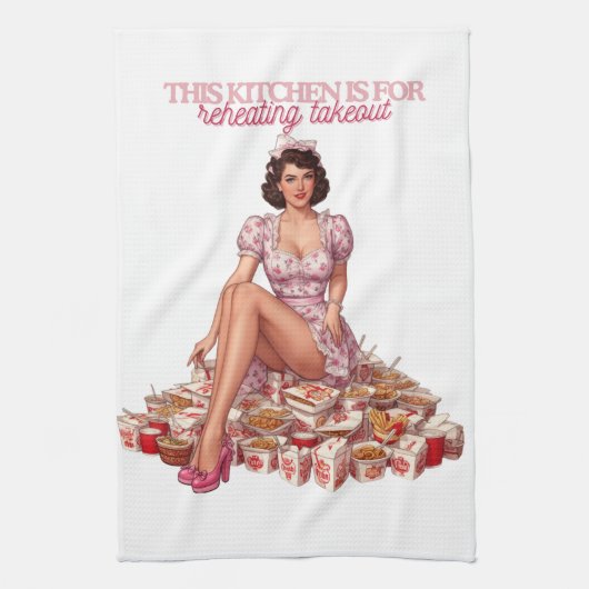 This Kitchen Is for Reheating Takeout Illustration Geschirrtuch (Vertikal)