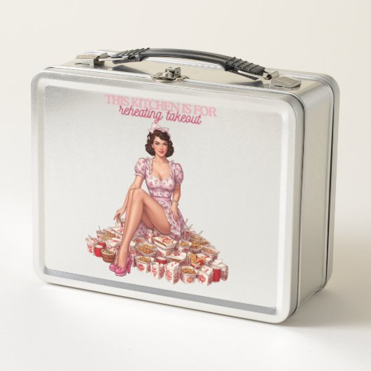 This Kitchen Is for Reheating Takeout Illustration Metall Brotdose (Vorderseite)