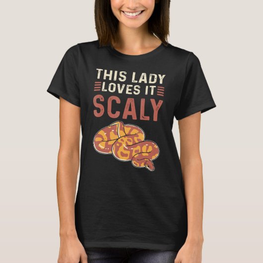 This Lady Loves It Scaly Royal Python Banana Ball T-Shirt (Vorderseite)