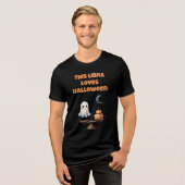 This Libra Loves Halloween Cute Ghost & Pumpkin Tri-Blend Shirt (Vorderseite voll)