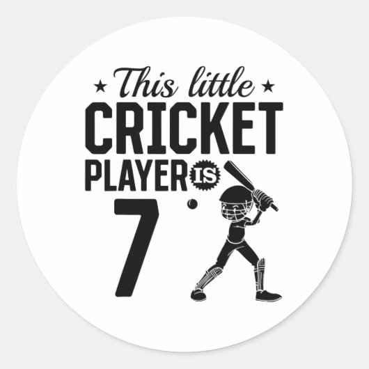 This Little Cricket Player Is 7 Years Old - 7th Bi Runder Aufkleber (Vorderseite)