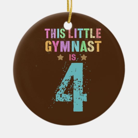 THIS LITTLE GYMNAST 4 Cool 4th Birthday Boy Keramik Ornament (Vorne)