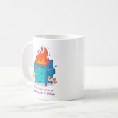 This Little Light: Dumpster Fire Design Kaffeetasse (Vorderseite Links)