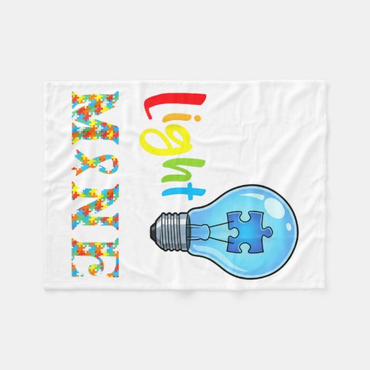This Little Light Of Mine Autism Awareness Support Fleecedecke (Vorderseite (Horizontal))