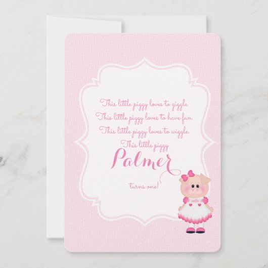 "This Little Piggy" Einladung zum ersten Geburtsta (Vorderseite)