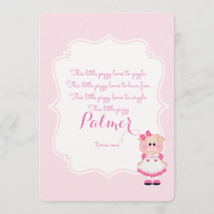 "This Little Piggy" Einladung zum ersten Geburtsta