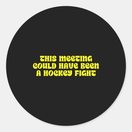 This Meeting, Hockey Fight, Stress Runder Aufkleber (Vorderseite)