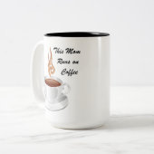 This Mom Runs on Coffee Zweifarbige Tasse (Vorderseite Links)