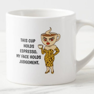 This mug holds espresso. My face holds judgment Espressotasse