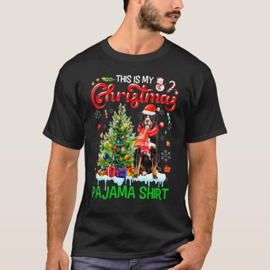 This My Christmas Pajama   Bernese Mountain Santa  T-Shirt (Vorderseite)