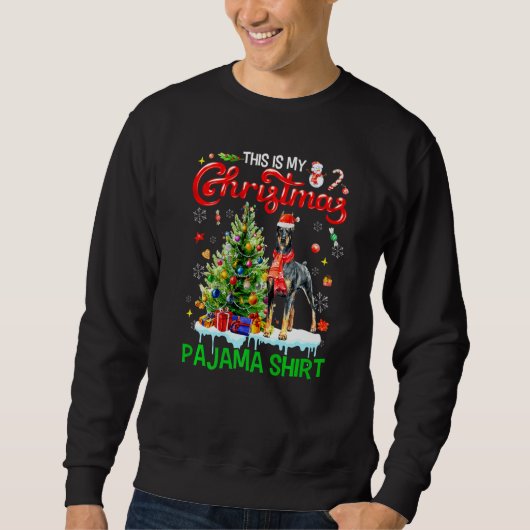 This My Christmas Pajama  Doberman Pinscher Scarf  Sweatshirt (Vorderseite)