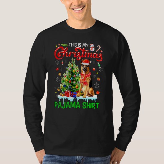 This My Christmas Pajama German Shepherd Santa X T-Shirt (Vorderseite)