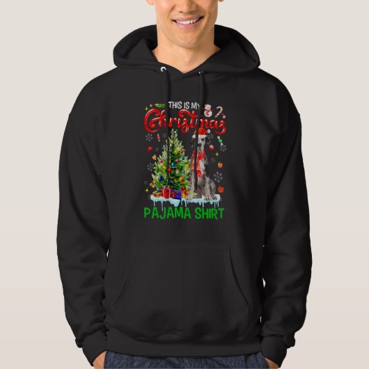 This My Christmas Pajama Great Dane Scarf Santa Hoodie (Vorderseite)