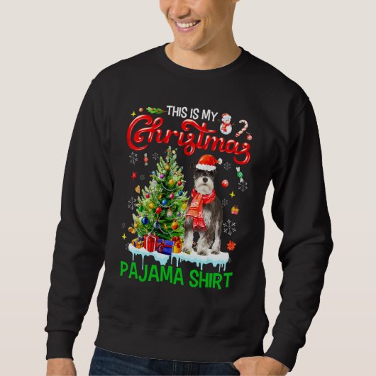 This My Christmas Pajama Miniature Schnauzer Sant Sweatshirt (Vorderseite)