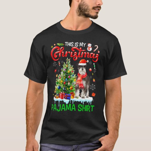 This My Christmas Pajama  Miniature Schnauzer Sant T-Shirt (Vorderseite)