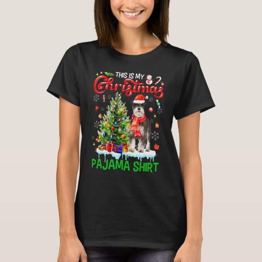 This My Christmas Pajama Miniature Schnauzer Sant T-Shirt (Vorderseite)