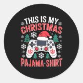 This My Christmas Pajama Shirt Gaming Xmas Men Boy Runder Aufkleber (Vorderseite)