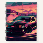 This notebook features a muscle car notizblock (Vorderseite)