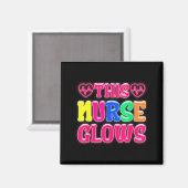 This Nurse Glows Nursing Glow Retro Magnet (Vorderseite/Rückseite)