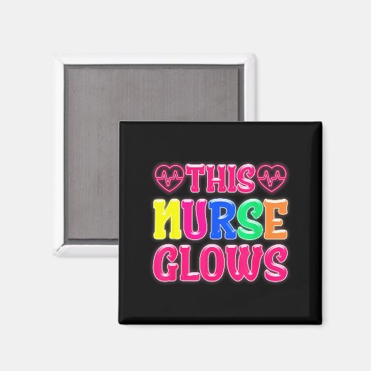 This Nurse Glows Nursing Glow Retro  Magnet (Vorderseite/Rückseite)