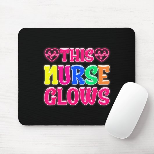This Nurse Glows Nursing Glow Retro  Mousepad (Mit Mouse)