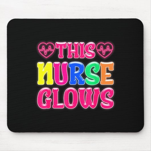 This Nurse Glows Nursing Glow Retro Mousepad (Vorne)