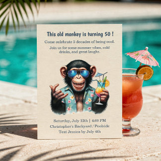 This Old Monkey is 50 Funny 50th Birthday  Einladung