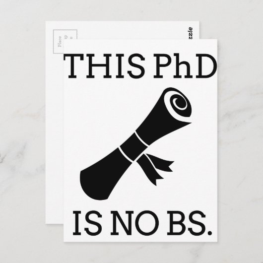This PhD is no BS Postkarte (Vorne/Hinten)
