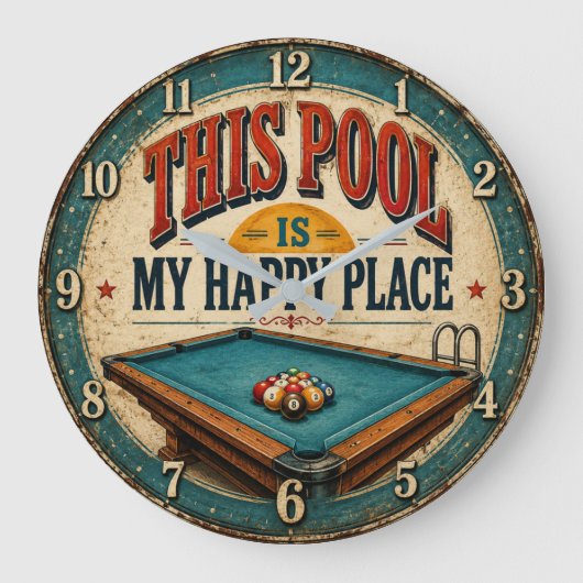 This Pool Is My Happy Place  Große Wanduhr (Vorderseite)
