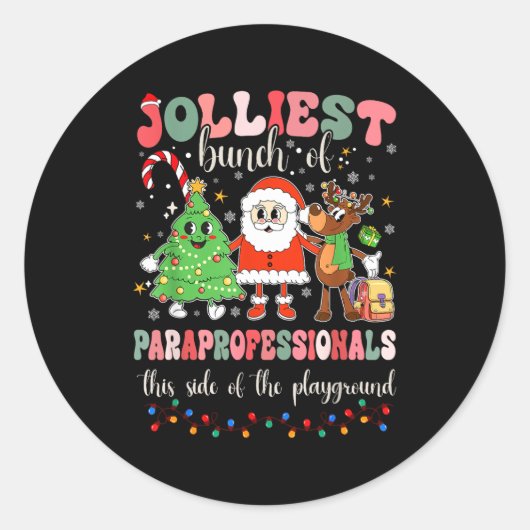 This Side Of The Playground Cute Merry Paras Runder Aufkleber (Vorderseite)