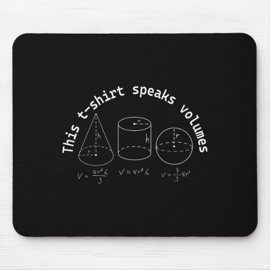 This Speaks Volumes Funny Maths Science Geeky Pun Mousepad (Vorne)