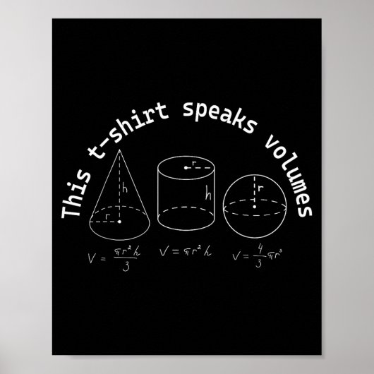 This Speaks Volumes Funny Maths Science Geeky Pun  Poster (Vorne)