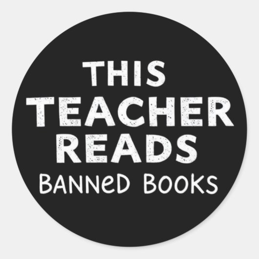 This Teacher Reads Banned Books Graphic Runder Aufkleber (Vorderseite)