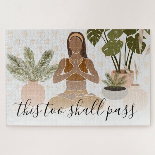 This Too Shall Pass Yoga Botanical Puzzle (Horizontal)