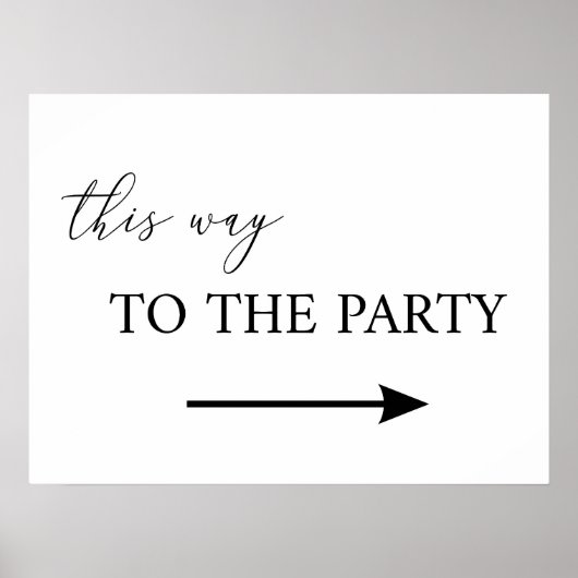 This way to the party sign poster (Vorne)