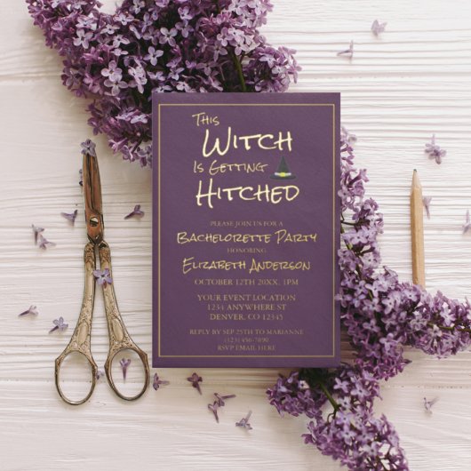 This Witch Is Getting Hitched Bachelorette Party Folieneinladung