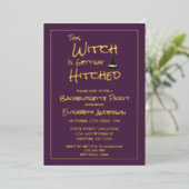 This Witch Is Getting Hitched Bachelorette Party Folieneinladung (Stehend vorne)