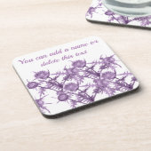 THISTL-violette Blume Getränkeuntersetzer (Linke Seite)