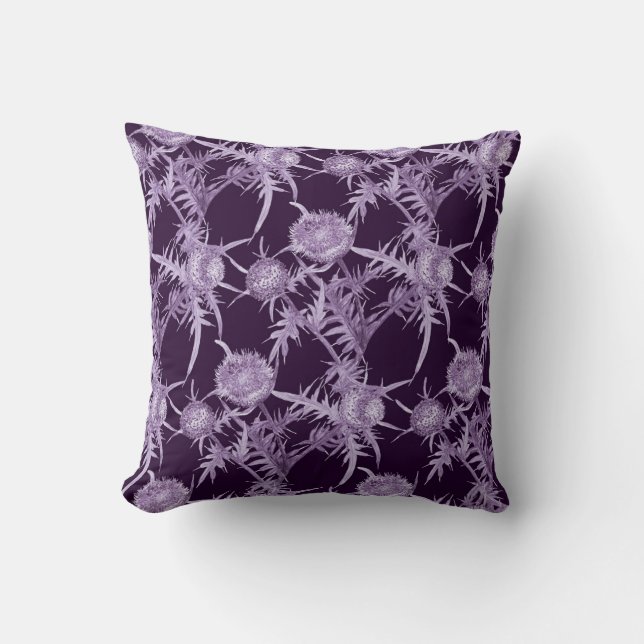 THISTL-violette Blume Kissen (Vorderseite)