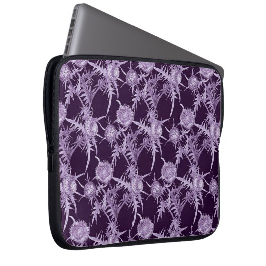 THISTL-violette Blume Laptopschutzhülle (Vorne Rechts)