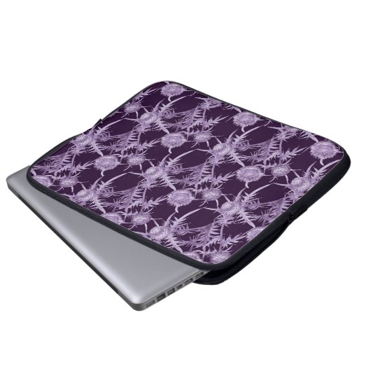 THISTL-violette Blume Laptopschutzhülle (Vorne Knopf)