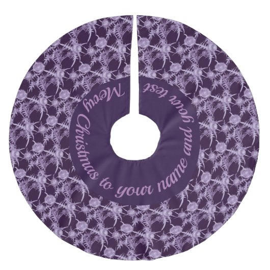 THISTL-violette Blume Polyester Weihnachtsbaumdecke (Vorderseite)