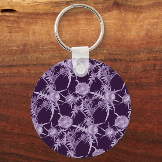 THISTL-violette Blume Schlüsselanhänger (Vorderseite)